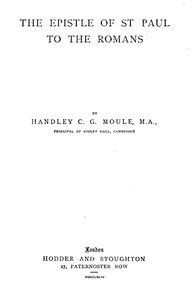 Cover of The Expositor's Bible: The Epistle of St Paul to the Romans