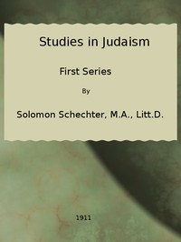 Cover of Studies in Judaism, First Series