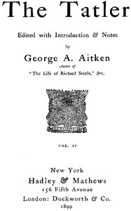 Cover of The Tatler, Volume 4