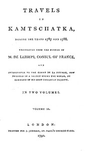 Cover of Travels in Kamtschatka, during the years 1787 and 1788, Volume 2
