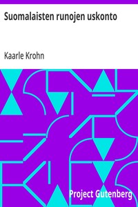 Cover of Suomalaisten runojen uskonto