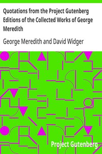 Cover of Quotations from the Project Gutenberg Editions of the Collected Works of George Meredith