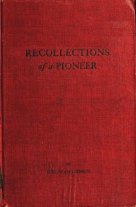 Cover of Recollections of a Pioneer