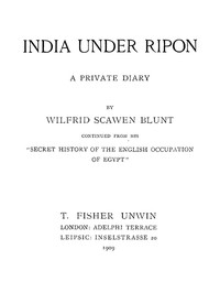 Cover of India under Ripon: A Private Diary