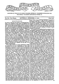 Cover of Chambers's Edinburgh Journal, No. 309 New Series, Saturday, December 8, 1849