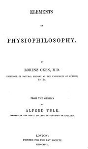 Cover of Elements of Physiophilosophy