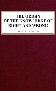 Cover of The Origin of the Knowledge of Right and Wrong