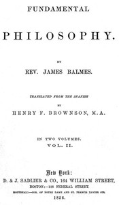 Cover of Fundamental Philosophy, Vol. 2 (of 2)