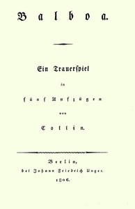 Cover of Balboa: Ein Trauerspiel in fünf Aufzügen