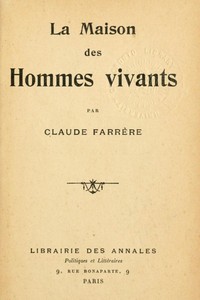 Cover of La maison des hommes vivants