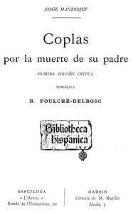 Cover of Coplas por la muerte de su padre