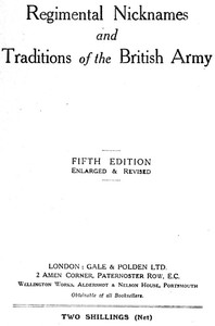Cover of Regimental Nicknames and Traditions of the British Army
