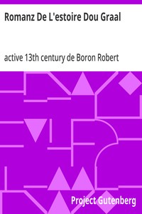 Cover of Romanz De L'estoire Dou Graal
