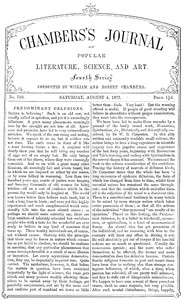 Cover of Chambers's Journal of Popular Literature, Science, and Art, No. 710 August 4, 1877