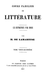 Cover of Cours familier de Littérature - Volume 24