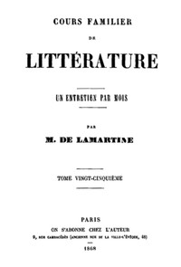 Cover of Cours familier de Littérature - Volume 25