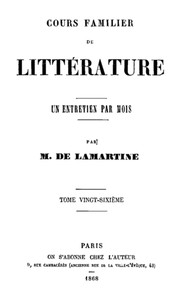 Cover of Cours familier de Littérature - Volume 26