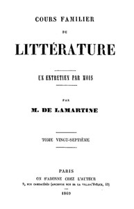 Cover of Cours familier de Littérature - Volume 27