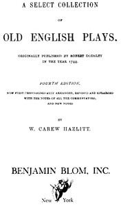 Cover of A Select Collection of Old English Plays, Volume 13