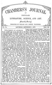 Cover of Chambers's Journal of Popular Literature, Science, and Art, No. 714 September 1, 1877