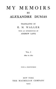 Cover of My Memoirs, Vol. I, 1802 to 1821
