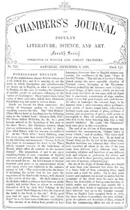 Cover of Chambers's Journal of Popular Literature, Science, and Art, No. 715 September 8, 1877