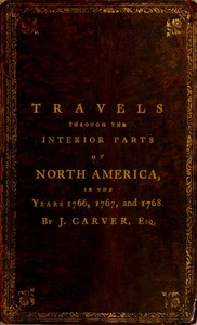Cover of Travels Through the Interior Parts of North America, in the Years 1766, 1767 and 1768