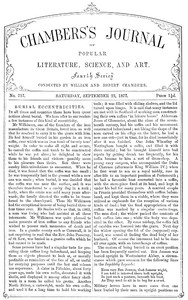Cover of Chambers's Journal of Popular Literature, Science, and Art, No. 717, September 22, 1877