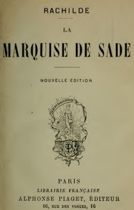 Cover of La Marquise de Sade