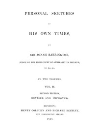 Cover of Personal sketches of his own times, Vol. 2 (of 3)