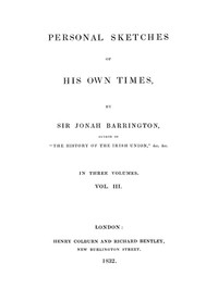 Cover of Personal sketches of his own times, Vol. 3 (of 3)