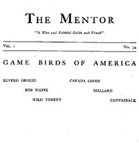 Cover of The Mentor: Game Birds of America, Vol. 1, Num. 34, Serial No. 34