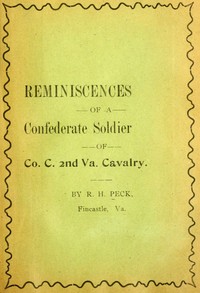 Cover of Reminiscencies of a Confederate soldier of Co. C, 2nd Va. Cavalry
