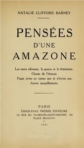 Cover of Pensées d'une amazone