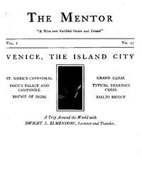 Cover of The Mentor: Venice, the Island City, Vol. 1, Num. 27, Serial No. 27