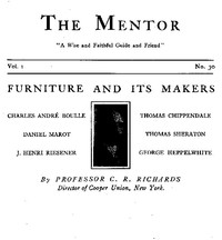 Cover of The Mentor: Furniture and its Makers, Vol. 1, Num. 30, Serial No. 30