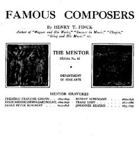 Cover of The Mentor: Famous Composers, Vol. 1, Num. 41, Serial No. 41