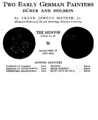 Cover of The Mentor: Two Early German Painters, Dürer and Holbein, Vol. 1, Num. 48, Serial No. 48