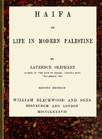 Cover of Haifa; or, Life in modern Palestine