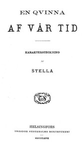 Cover of En qvinna af vår tid: Karaktersteckning