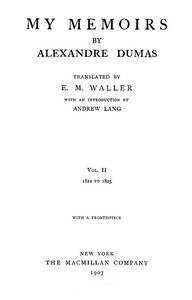 Cover of My Memoirs, Vol. II, 1822 to 1825