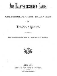 Cover of Aus halbvergessenem Lande. Culturbilder aus Dalmatien
