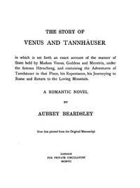 Cover of The Story of Venus and Tannhäuser: A Romantic Novel