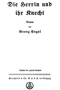 Cover of Die Herrin und ihr Knecht