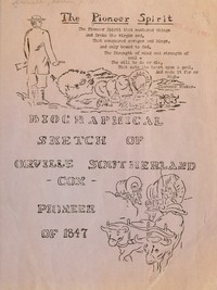 Cover of Orville Southerland Cox, Pioneer of 1847