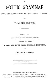 Cover of A Gothic Grammar, with selections for reading and a glossary