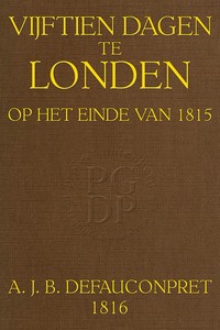 Cover of Vijftien dagen te Londen, op het einde van 1815.