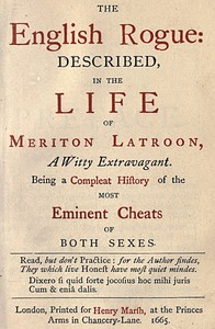 Cover of The English Rogue: Described in the Life of Meriton Latroon, a Witty Extravagant