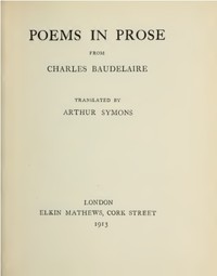 Cover of Poems in Prose