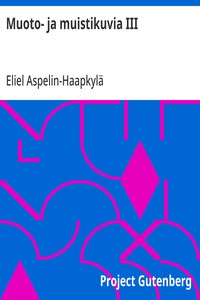 Cover of Muoto- ja muistikuvia III
